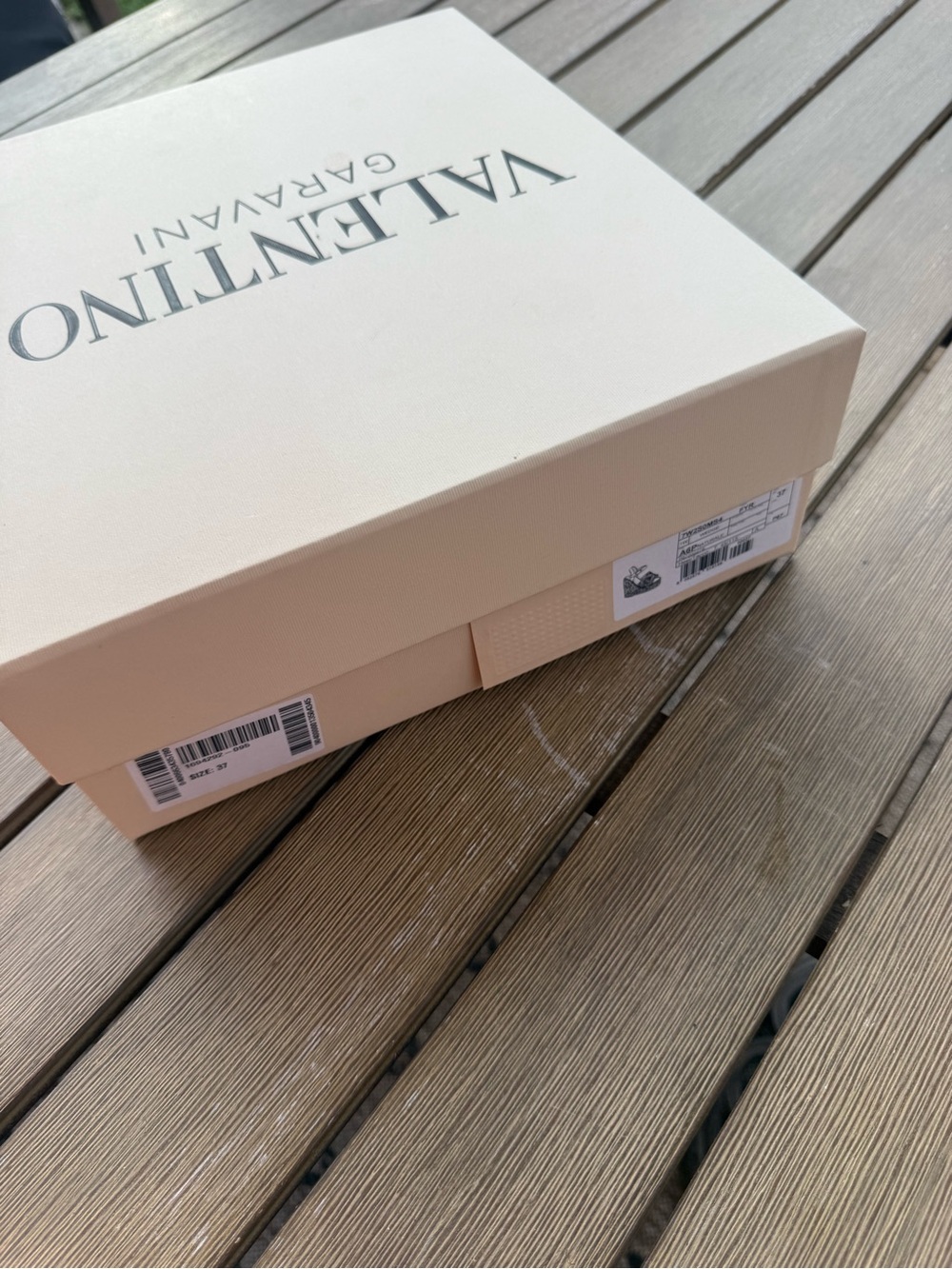 Valentino Garavani Empty Shoe Box Only With Lid Cream Designer Storage - Picture 4 of 10